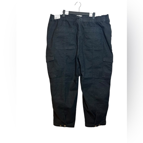 Nwt Lane Bryant Black Denim Straight Leg Cargo Pants - Picture 3 of 10